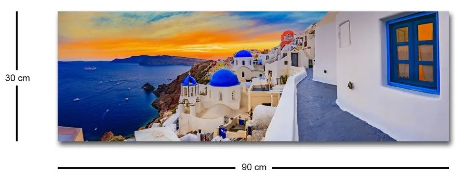 Obraz s LED osvetlením SANTORINI 30 x 90 cm