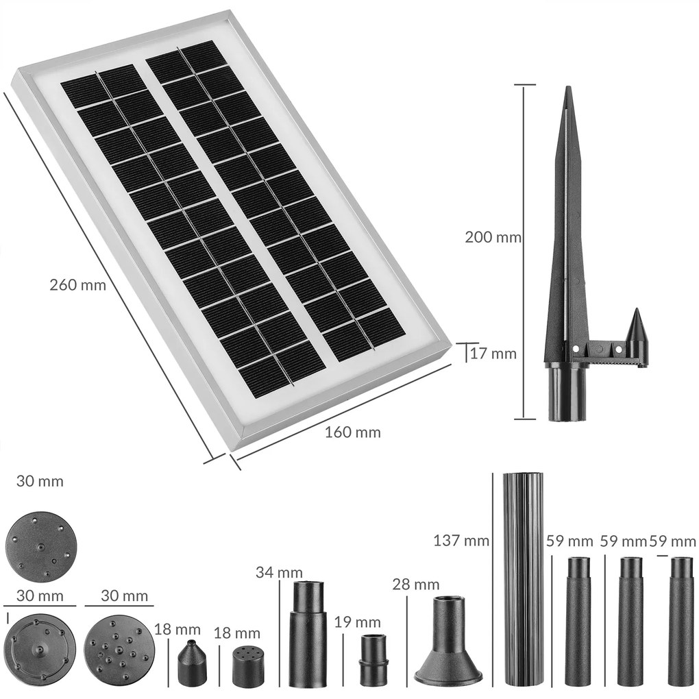 InternetovaZahrada Solárna fontána LED 260 l/h