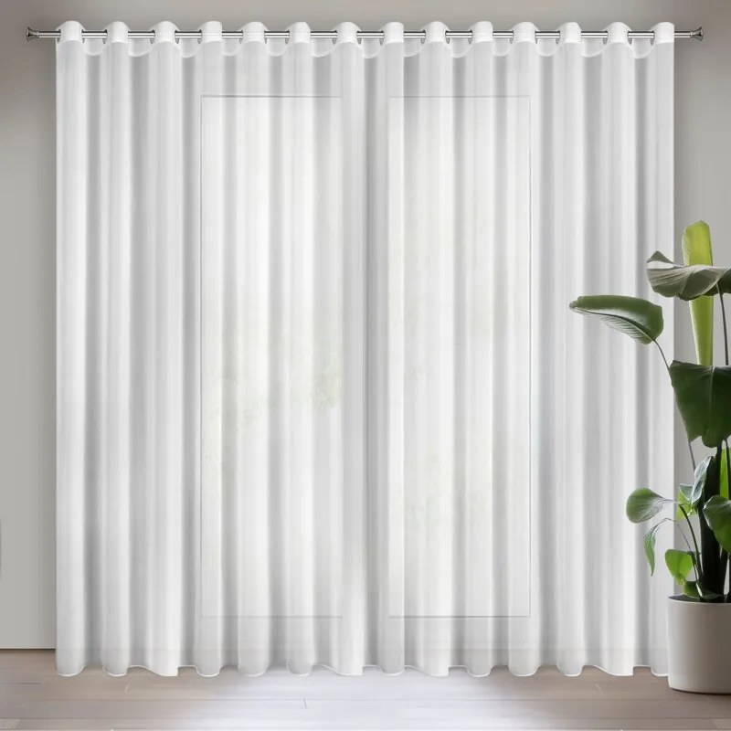 DECOREUM Hladká záclona 350 cm x 250 cm biela 100 % polyester Rozmery textílií: 350 cm x 250 cm 104800