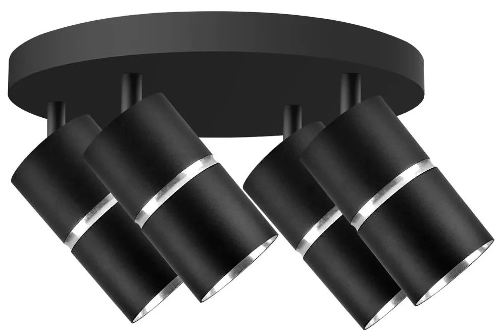 Bodové svietidlo BAMBOO 4xGU10/10W/230V čierna