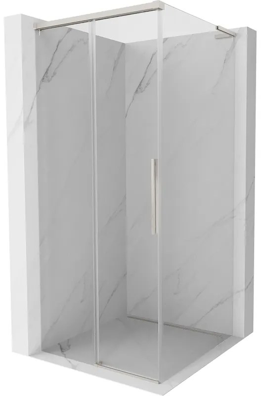 Mexen Rox, L posuvný sprchový kút 120 x 120 cm, 8mm číre sklo, oceľový profil, 8C2L-120-120-97-00