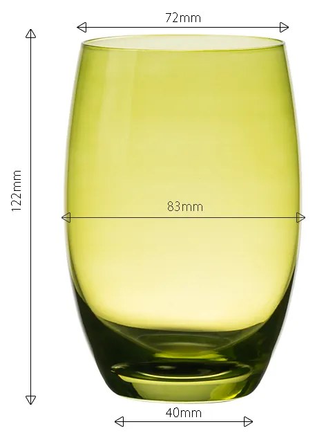 Poháre Tumbler zelené 460 ml 6 ks - Optima Glas Lunasol - 322833