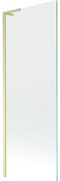 Mexen Next L, 1-krídlová vaňová zástena 70 x 150 cm, 6mm číre sklo, zlatý matný profil, 895-070-000-03-00-55