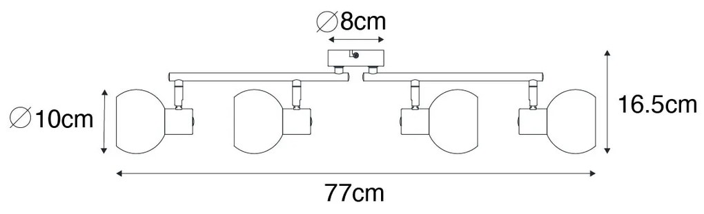 Inteligentné bodové svetlo zlaté s ružovým sklom vrátane 4 Wifi P45 - Vidro