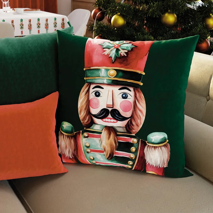 INTERMEDIC SK Obliečka na vankúš Velvet Luskáčik - zelený 45x45 cm