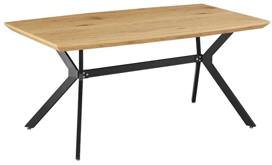 Jedálenský stôl, dub/čierna, 160x90 cm, MEDITER