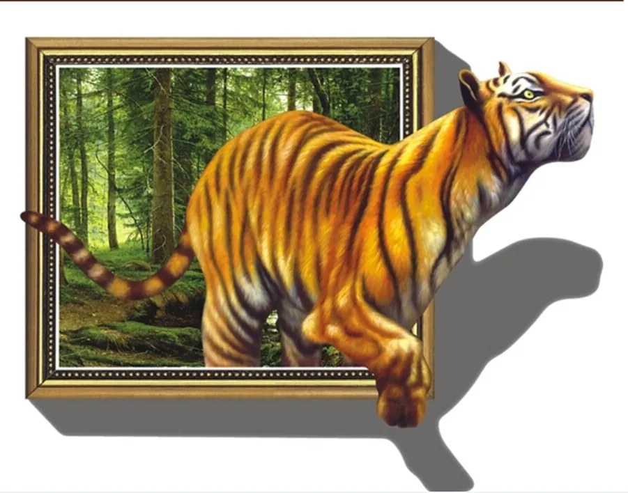 Veselá Stena Samolepka na stenu na stenu Tiger v obraze