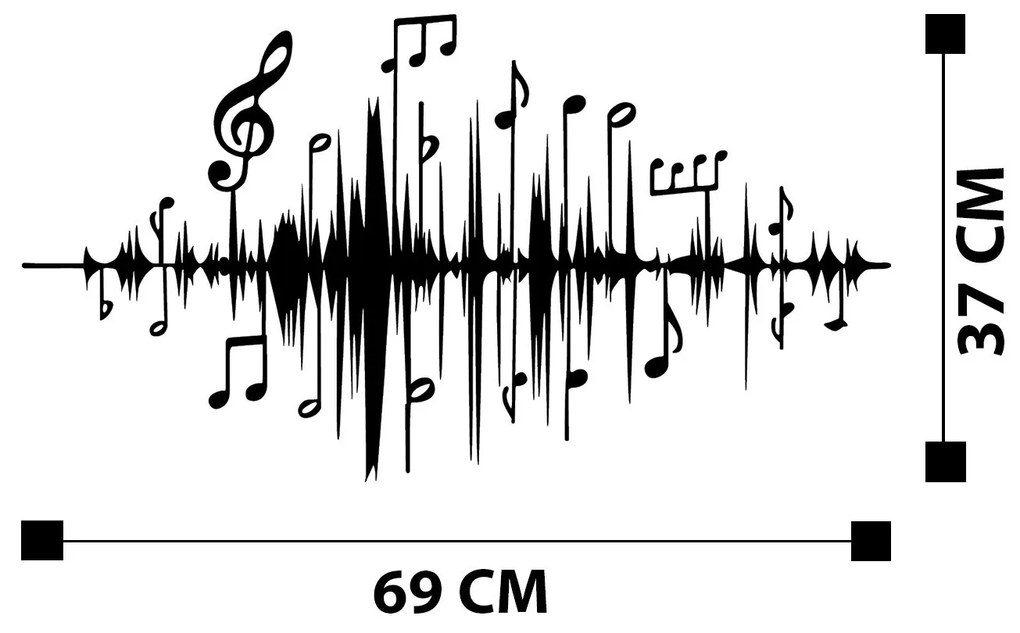 Nástenná kovová dekorácia Lal čierna