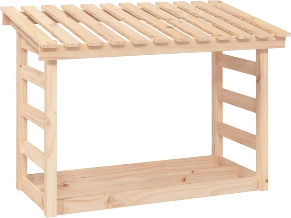 vidaXL Stojan na palivové drevo 108x64,5x78 cm masívna borovica