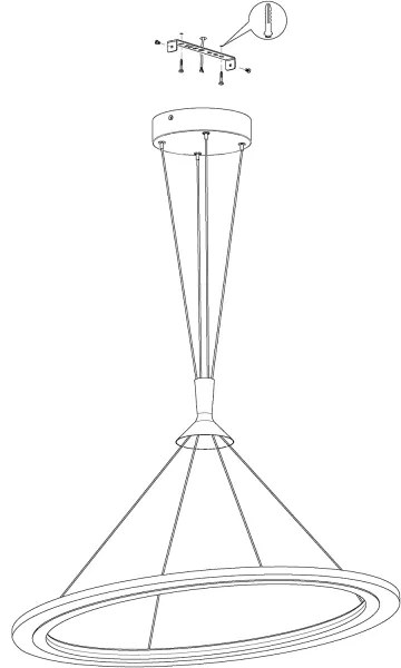 Eglo 98427 - LED RGB stmievateľný luster na lankách HORNITOS-C LED/37W/230V + DO