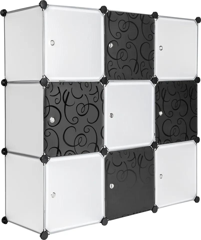 tectake 401576 variabilný regálový systém 9 boxov s dvierkami - bílá
