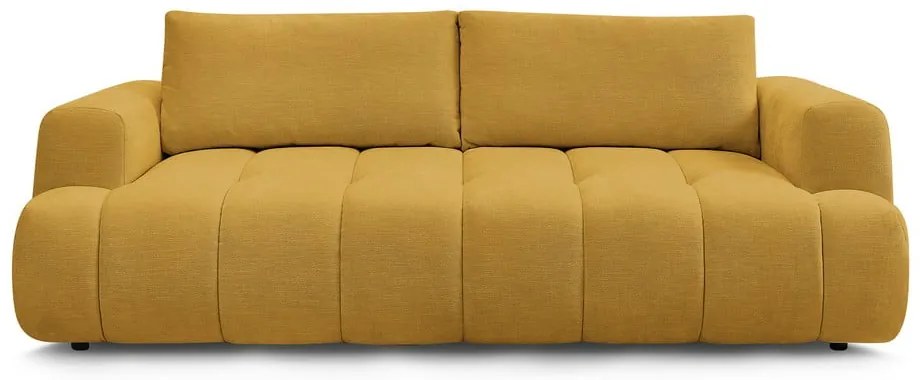 Rozkladacia/s úložným priestorom pohovka v horčicovej farbe 251 cm Fuji – Bobochic Paris