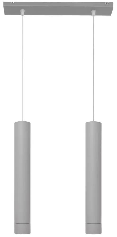 Helam LED Luster na lanku TUBA 2xGU10/6,5W/230V šedá HE1286