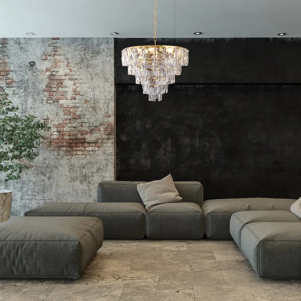 Luster Chelsea, 1x krištáľové tienidlo, (fi 50cm), g