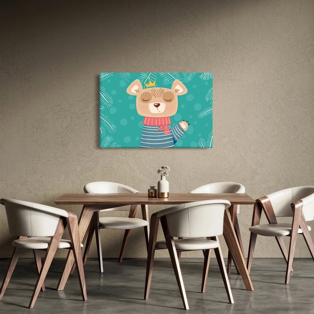 Obraz - Mávajúci medvedík (90x60 cm)