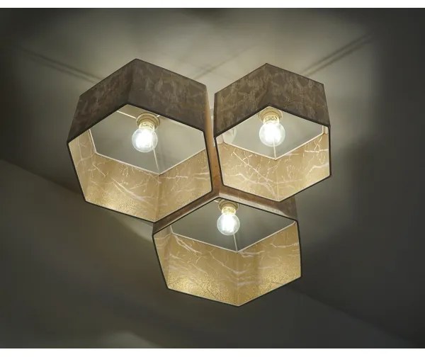 Duolla - Prisadený luster ROLLER TRIO HEX 3xE27/15W/230V biela/zlatá