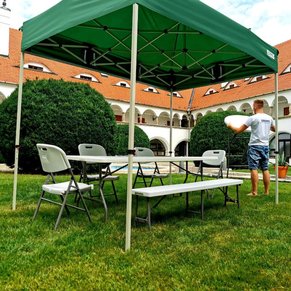 BRIMO Nožnicový Altánok 2x2 m Oceľ | Profi Zázemie Postavené za 45 s. - s 3 stenami - Čierna 6