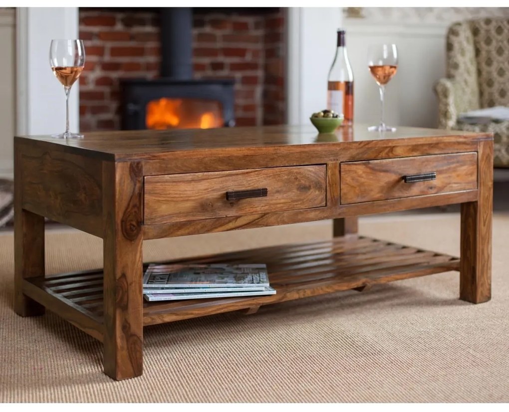 furniture-nabytek.cz - Konferenčný stolík drevený z masívu palisander 110x60x45