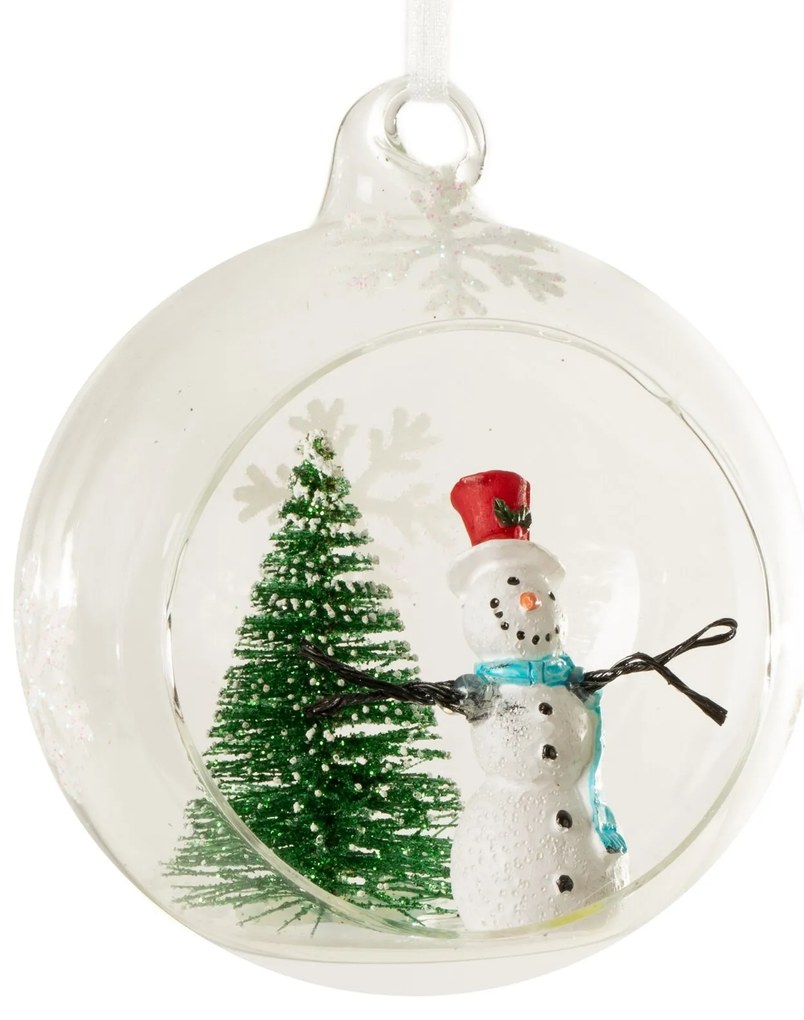 SKLENENÁ VIANOČNÁ BANKA NA STROMČEK SADA 4 KS (FI) 8 CM VIACFAREBNÁ