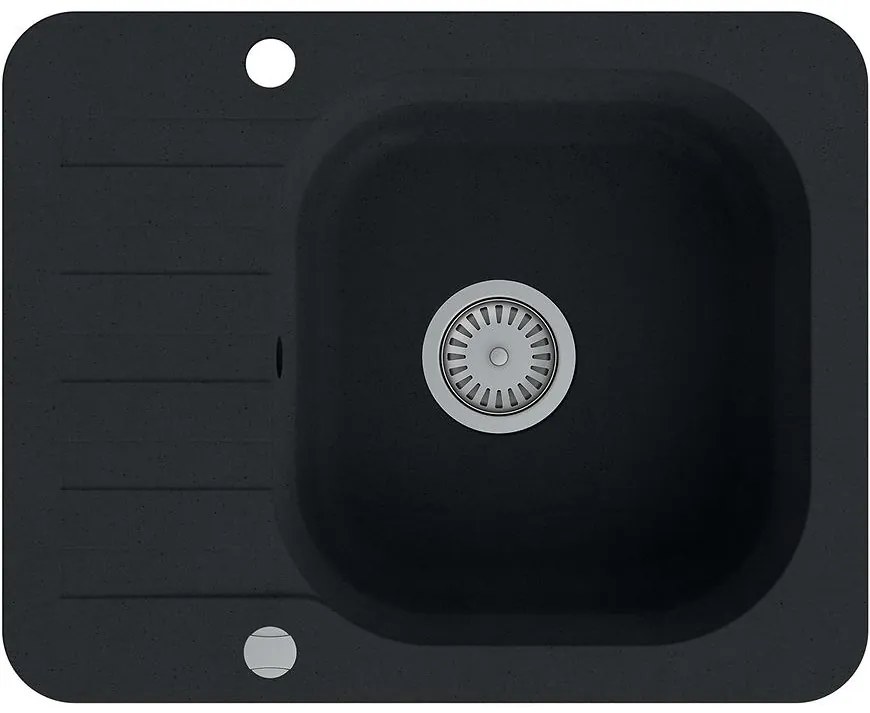 Granitový drez 1K 595x475 čierna