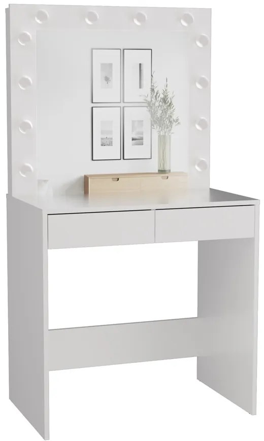 Toaletný stolík Micras 1 (biela) (so zrkadlom) (s LED osvetlením). Akcia -19%. Vlastná spoľahlivá doprava až k Vám domov. 1132473