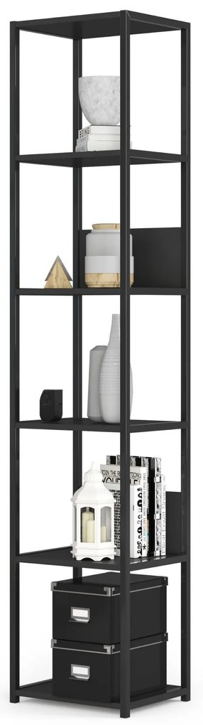 Regál PRAMONI 40x192 cm čierny