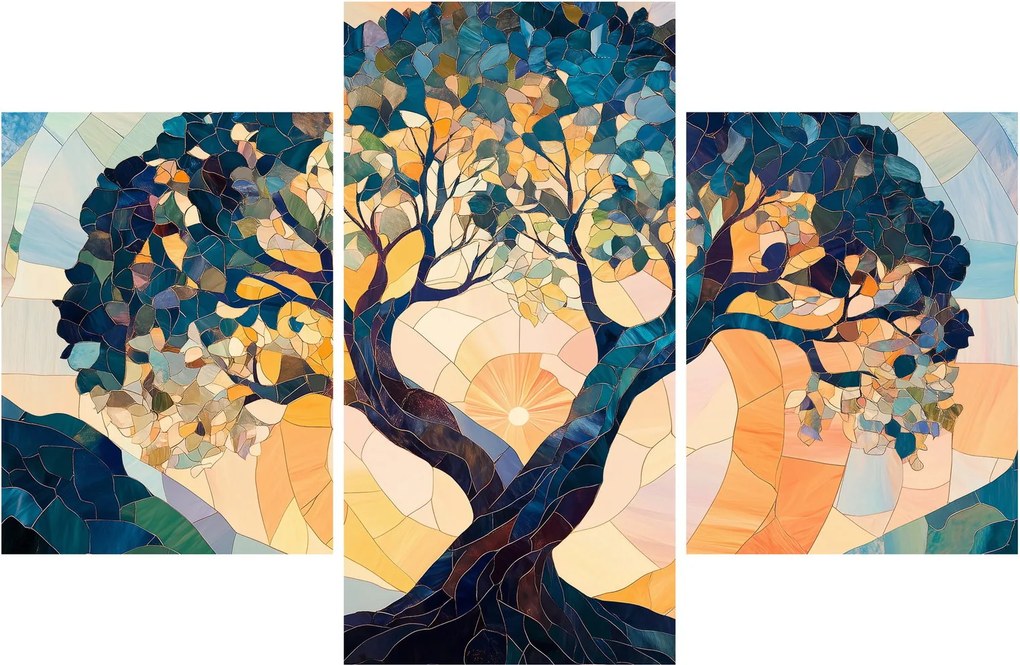 Obraz – Mozaika – slnko a strom II. (90x60 cm)