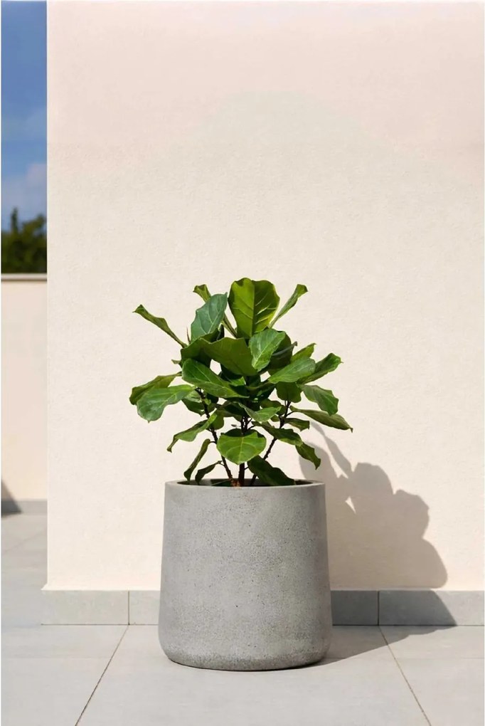 Moderný kvetináč VEKRA, sklolaminát, 40x40 cm, sivý