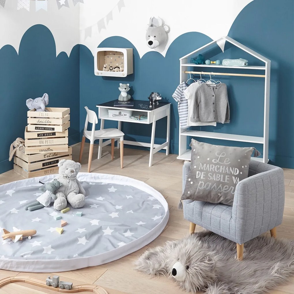 Atmosphera Créateur d'intérieur® Prešívané detské kreslo, svetlošedá