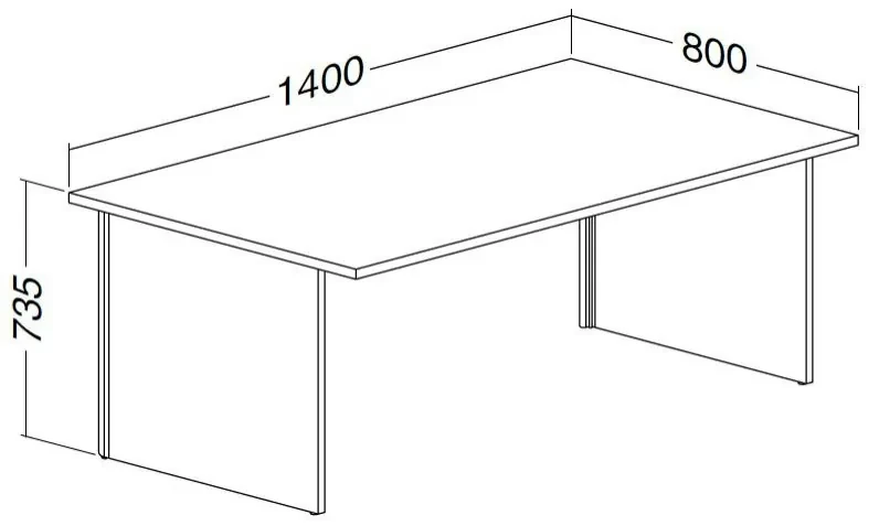 Stôl ProOffice A 80 x 140 cm, buk