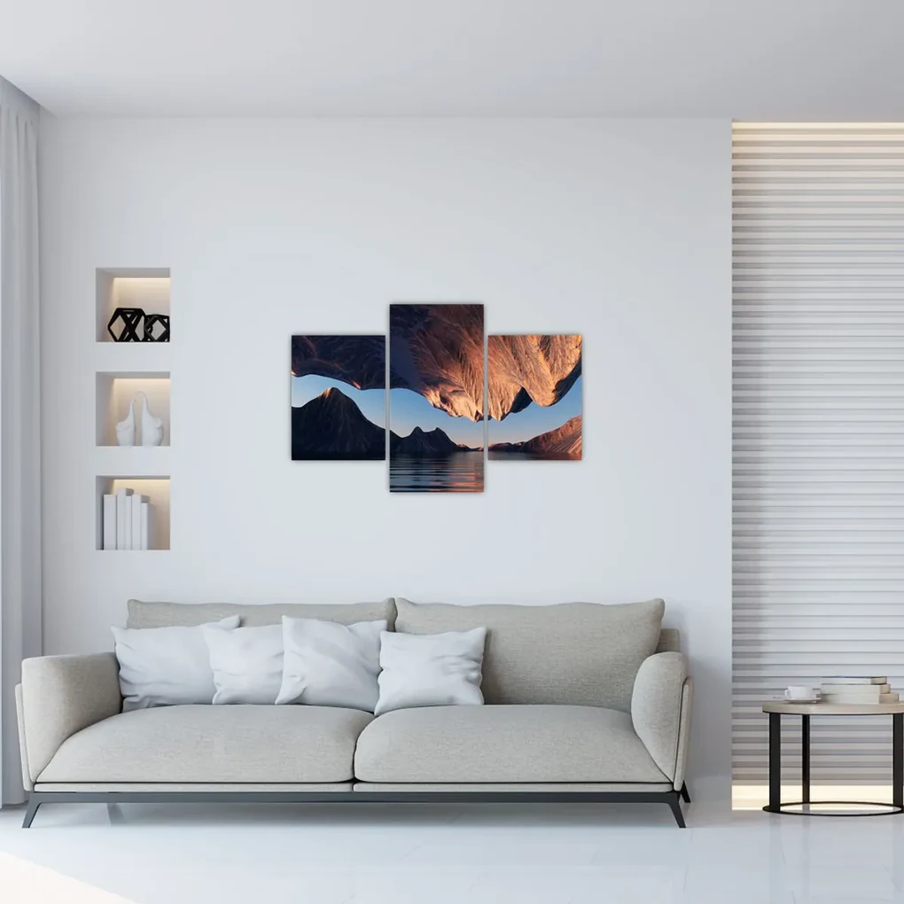 Obraz - 3D útesy (90x60 cm)