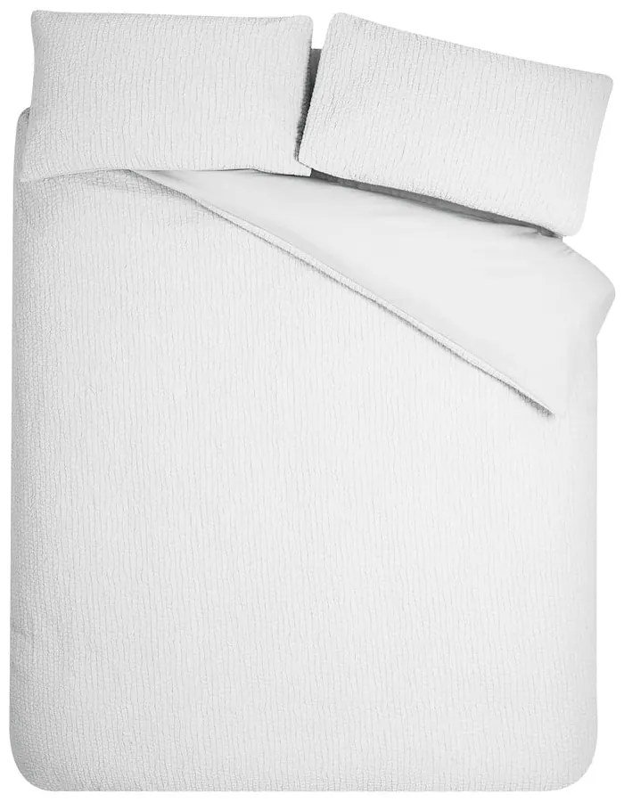 Biele krepové obliečky na jednolôžko 135x200 cm Crinkle Seersucker – Catherine Lansfield