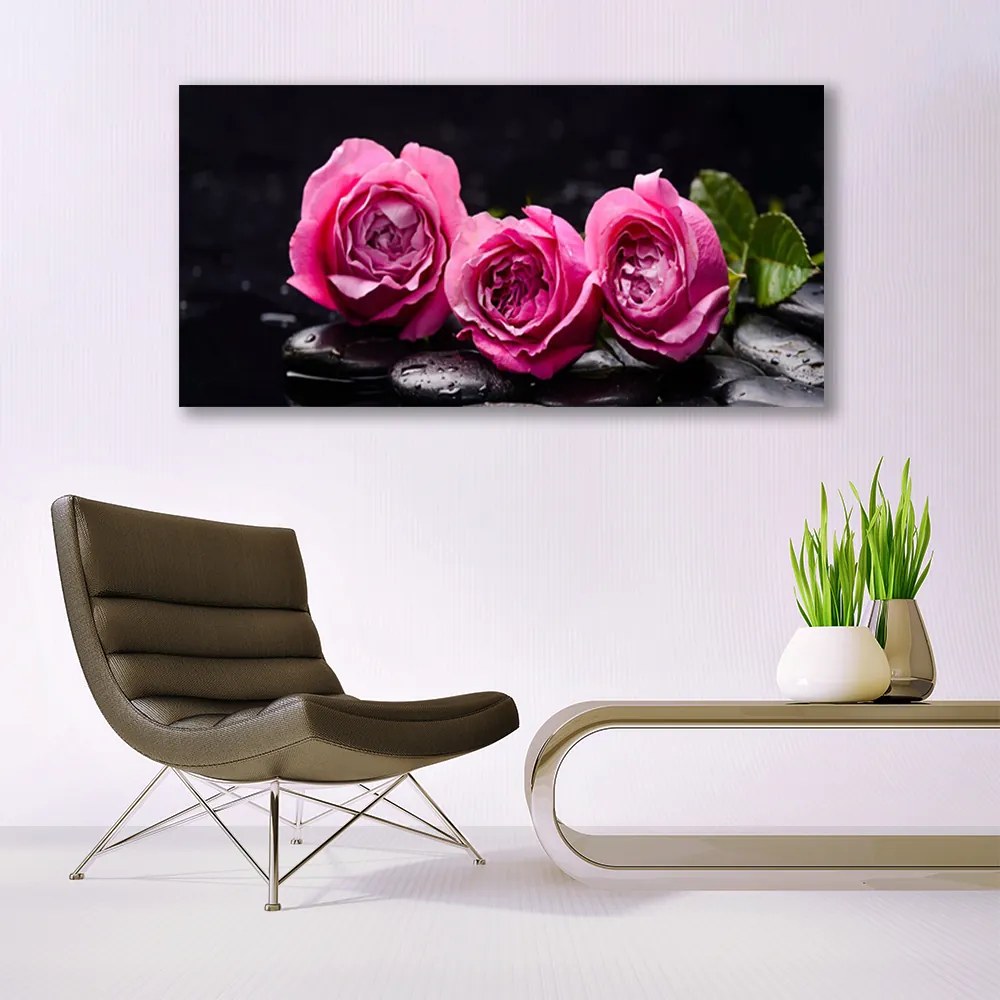 Obraz plexi Ruže kamene zen kúpele príroda 120x60 cm