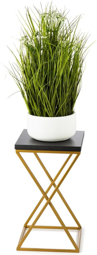 STOJAN NA KVETINÁČ LOFT6 40X24X24 CM ZLATÁ/ČIERNA