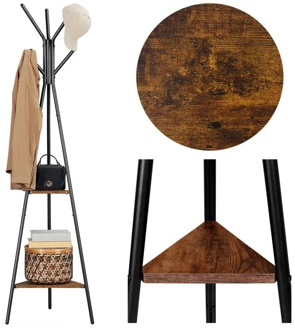 Stojanový vešiak ALDO RUSTIC čierny