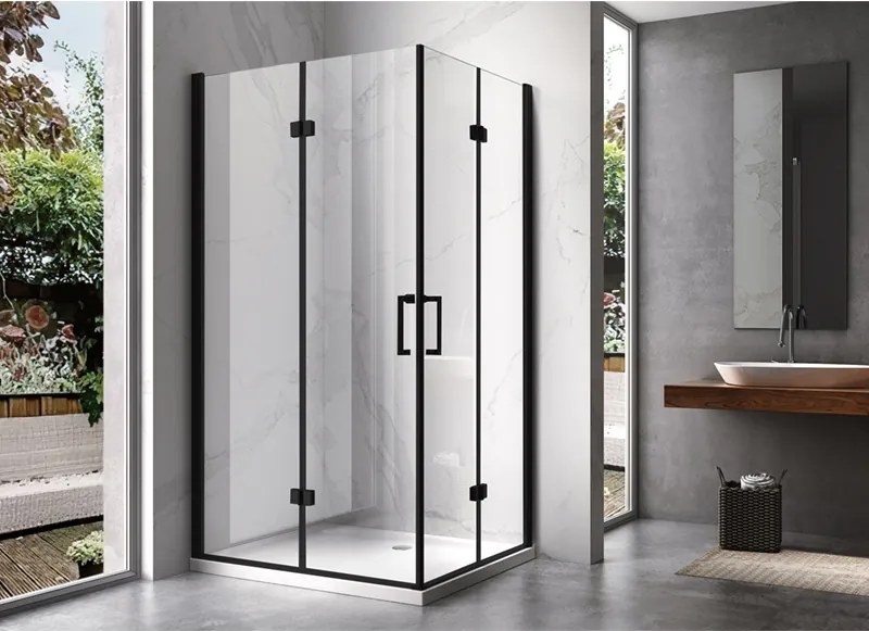 BPS-koupelny Obdĺžnikový sprchovací kút ZES KZ12B-BL 100x80 čierna/transparent - bez vaničky