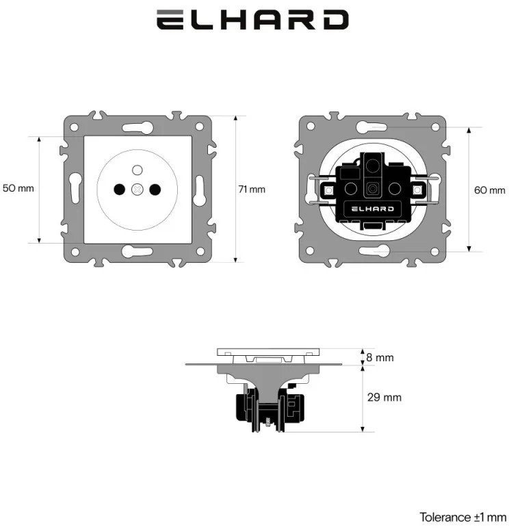 Elhard Zásuvka Royal, čierna YK2100B