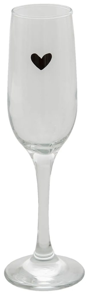 Pohárik na šampanské so srdiečkom Love Birds - Ø 5*23 cm / 200 ml