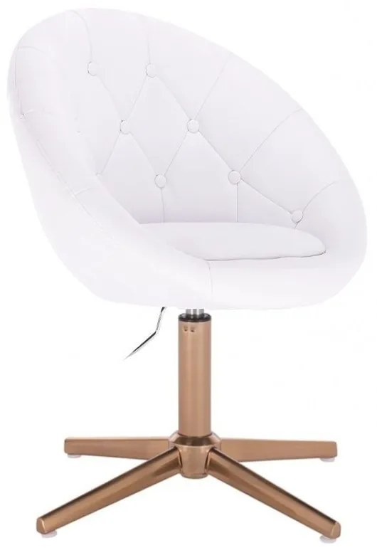 LuxuryForm DESIGN Kreslo VERA na zlatom kríži - biele
