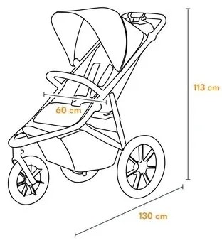 Lionelo - Športový kočík AZURA čierna/šedá