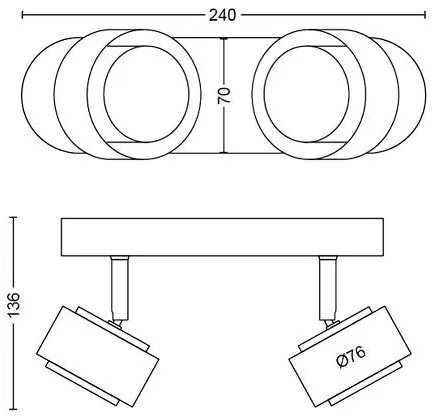 PHILIPS LED moderné bodové stropné svetlo FERANO, 800lm, 2700K