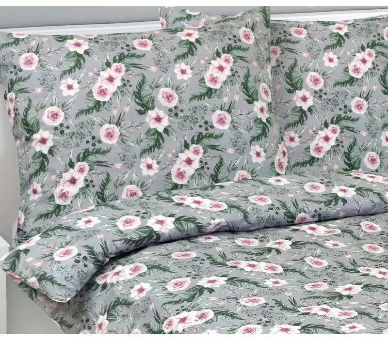 Bellatex Bavlnené obliečky Ruže, 140 x 220 cm, 70 x 90 cm