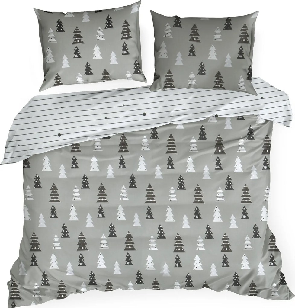 VIANOČNÉ FLANELOVÉ OBLIEČKY LENON 140X200 CM, 1 KS 70X80 CM VZOROVANÉ