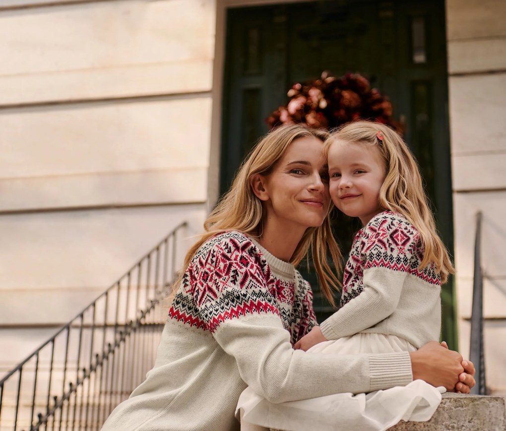 Detský pletený sveter s nórskym vzorom