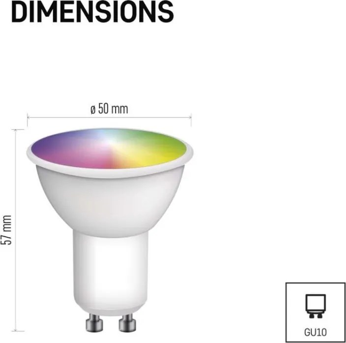 Inteligentná LED žiarovka GoSmart MR16/GU10 4,8W 230V ZigBee RGB stmievateľná