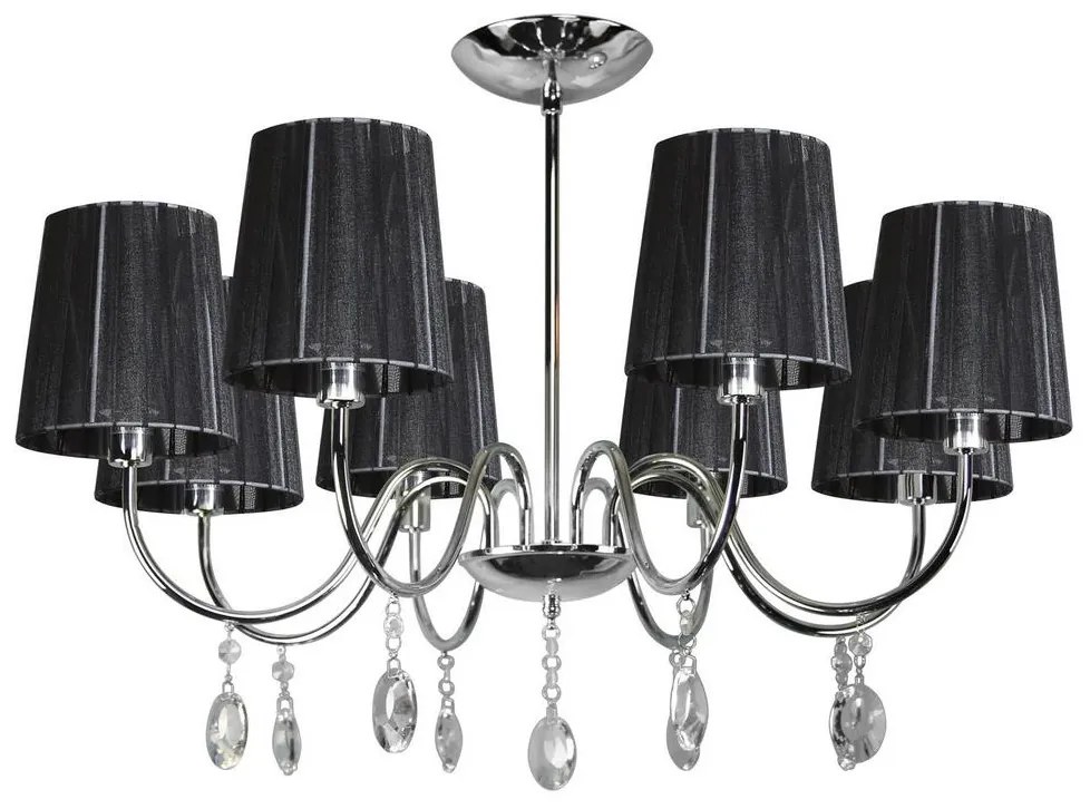 Luster na tyči SORENTO 8xE14/40W/230V čierna