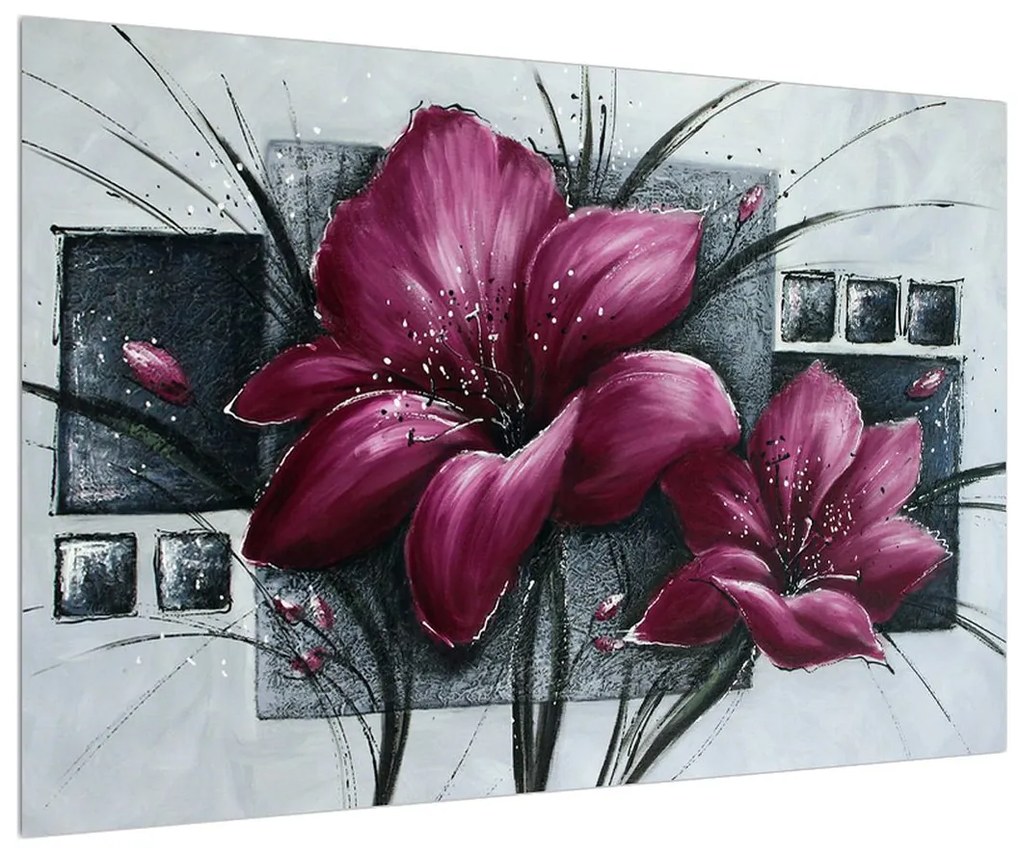 Moderný obraz kvetov (90x60 cm)