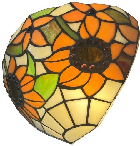 Tiffany nástenná lampa vitážová Prezent SUNFLOWER 31*15