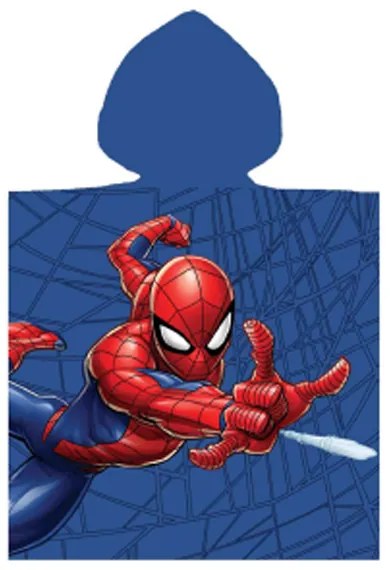 Aptex DETSKÝ BAVLNENÝ PONČO UTERÁK S KAPUCŇOU SPIDERMAN 50X100 CM VZOROVANÝ