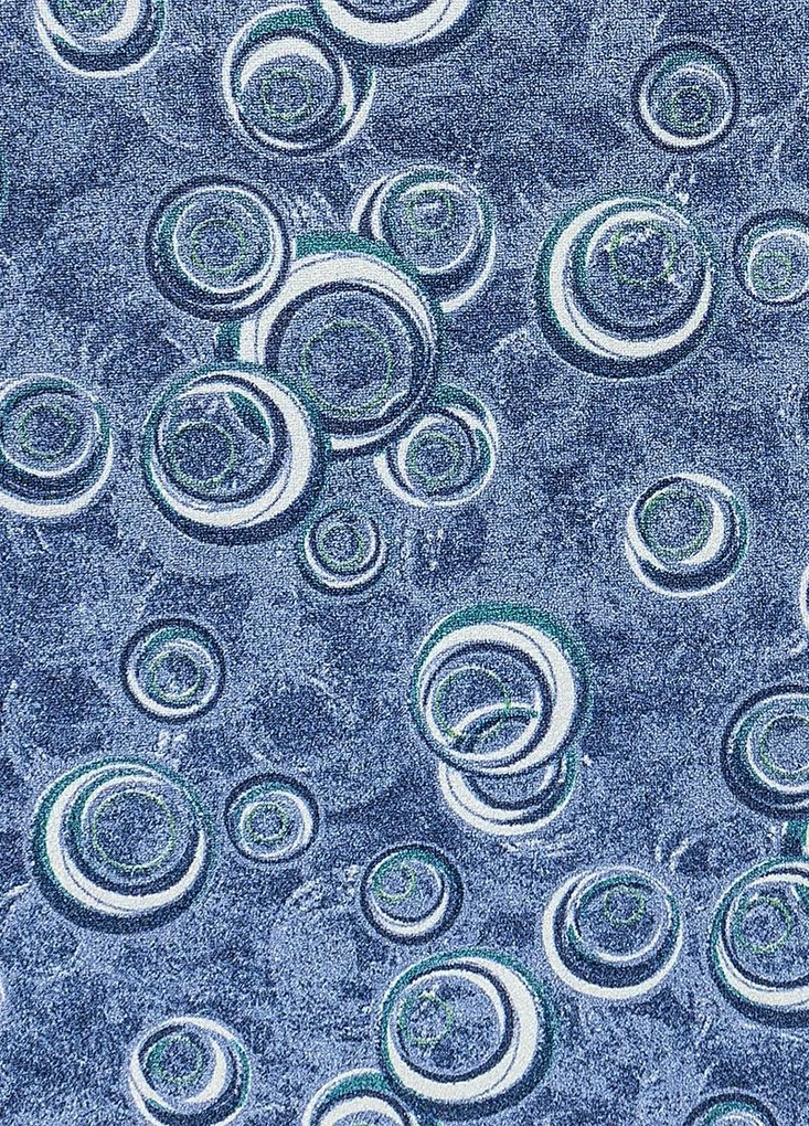 Koberce Breno Metrážny koberec DROPS 74, šíře role 400 cm, modrá, viacfarebná